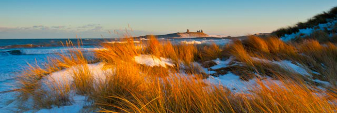 Dunstanburgh Castle in Snow